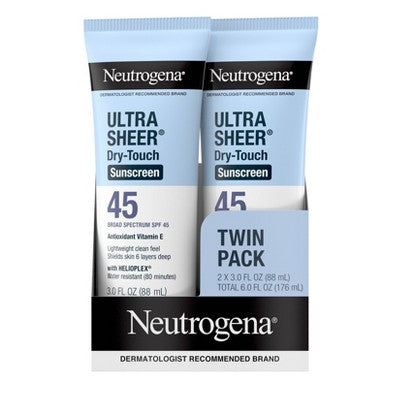 Neutrogena Ultra Sheer Dry-Touch Sunscreen Broad Spectrum SPF 45 oz /2ct
