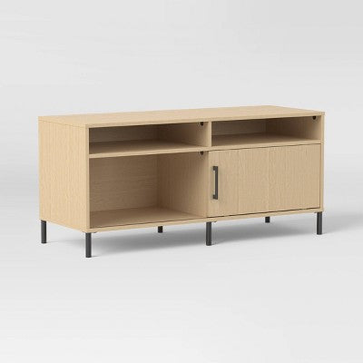Mixed Material Storage TV Stand for TVs up to 54" with Sliding Doors Natural - Room Essentials (LOCAL PICKUP ONLY)