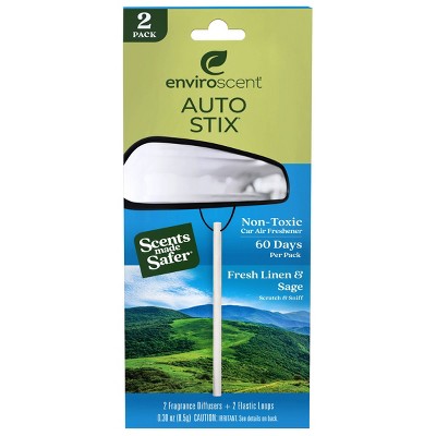 Enviroscent Auto Stix 2pk Fresh Linen and Sage