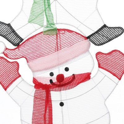 LuxenHome Stacked Snowman Couple Lighted LED Indoor Outdoor Holiday Decoration White