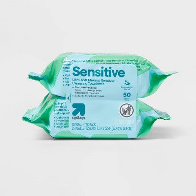 Sensitive Ultra-Soft Makeup Remover Cleansing Towelettes - Unscented - 50ct - up&up
