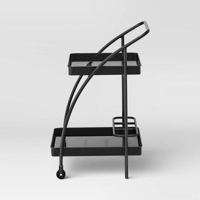 Metal Mesh Rolling Bar Outdoor Serving Cart Black - Room Essentials (LOCAL PICKUP ONLY)