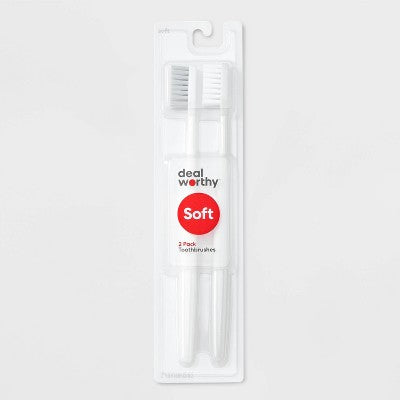 T&T Manual Toothbrush Soft - 2ct - White - Dealworthy