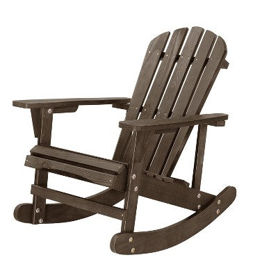 Saint Birch Adirondack Wooden Rocking Chair, Brown (LOCAL PICKUP ONLY)