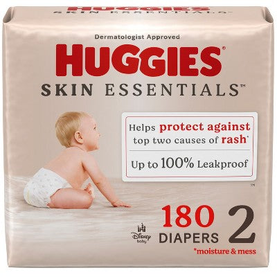 Huggies Skin Essentials Luxury Diapers - Sz 2 - 180ct