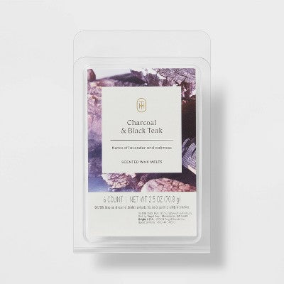 6ct Charcoal and Black Teak Wax Melts 2.5oz - Threshold