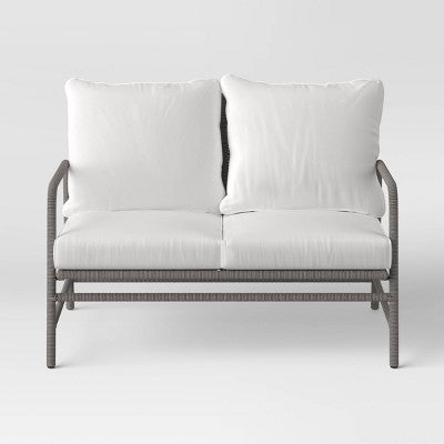 Granby Padded Wicker Outdoor Patio Loveseat - Gray - Threshold (LOCAL PICKUP ONLY)