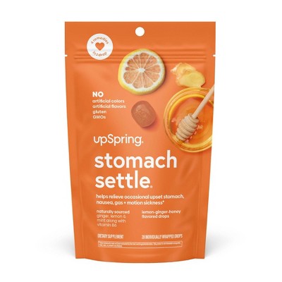 UpSpring Stomach Settle Nausea Relief Naturally Sweet Drops - Lemon Ginger Honey - 28 Drops