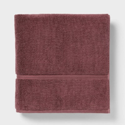 Oversized Spa Plush Bath Towel Dark Mauve - Threshold