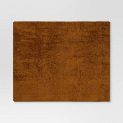 Solid Plush Throw with Faux Shearling Reverse Dark Tan - Threshold