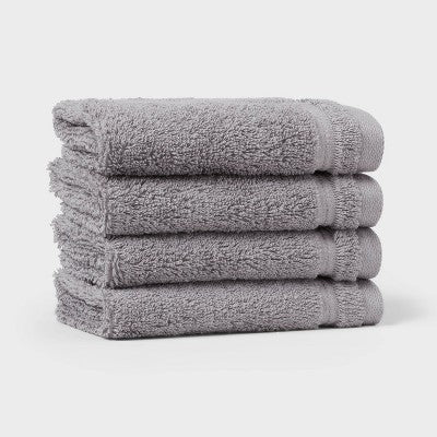4pk Total Fresh Antimicrobial Washcloth Set Dark Gray - Threshold