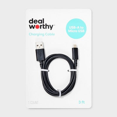 3' Micro Cable - dealworthy Black