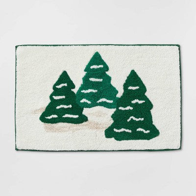 20"x30" Tree Christmas Bath Rug Green - Threshold