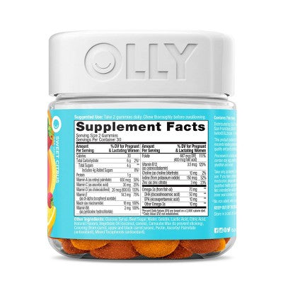 OLLY Essential Prenatal Multivitamin Gummies - Sweet Citrus - 60ct