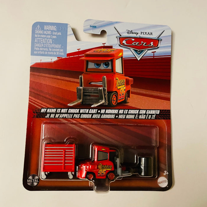 Disney Pixar Cars Toys Die-Cast Metal 1:55 Scale My Name Is Not Chuck With Cart