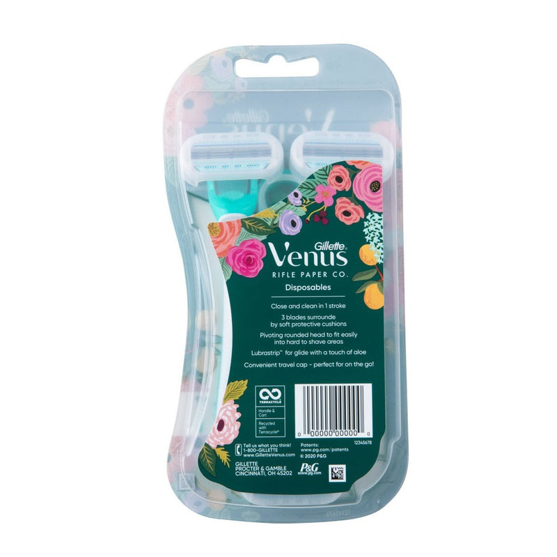 Rifle Paper Co. + Venus Garden Party Disposable Razors - 3ct