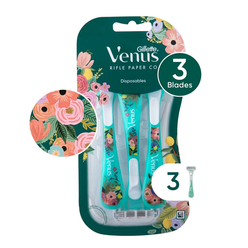 Rifle Paper Co. + Venus Garden Party Disposable Razors - 3ct