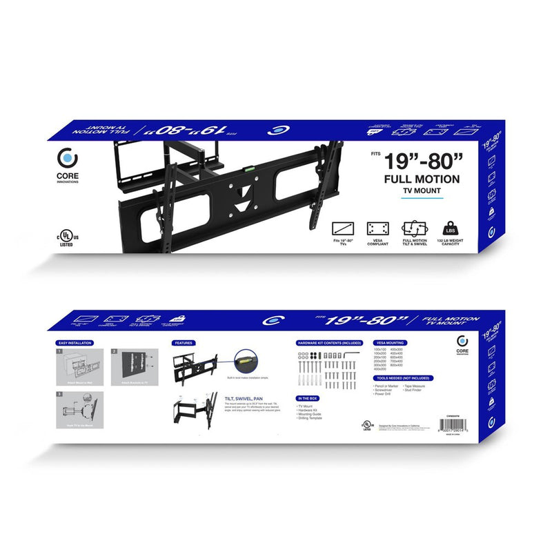Core Innovations Full Motion TV Mount 19-80" (LOCAL PICKUP ONLY)