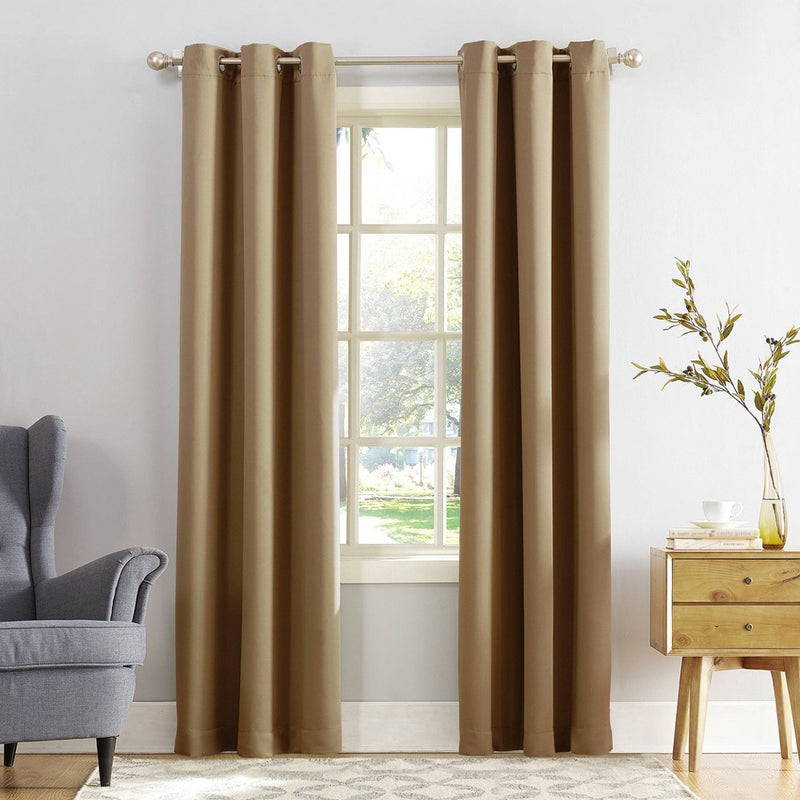 63"x40" Kenneth Energy Saving Blackout Grommet Top Curtain Panel Taupe - Sun Zero