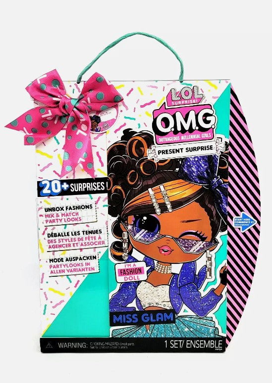 L.O.L. Surprise! O.M.G. Present Surprise Miss Glam Fashion Doll w/ 20 Surprises