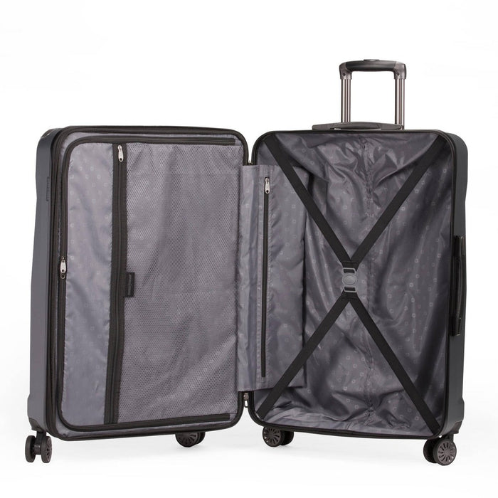 SWISSGEAR 7330 Hardside Spinner Luggage, Large Checked Suitcase - Dark Grey