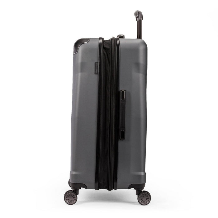 SWISSGEAR 7330 Hardside Spinner Luggage, Large Checked Suitcase - Dark Grey