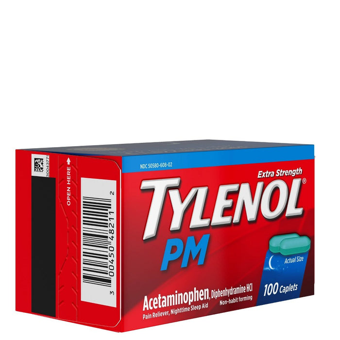Tylenol PM Extra Strength Pain Reliever & Sleep Aid Caplets - Acetaminophen - 100ct