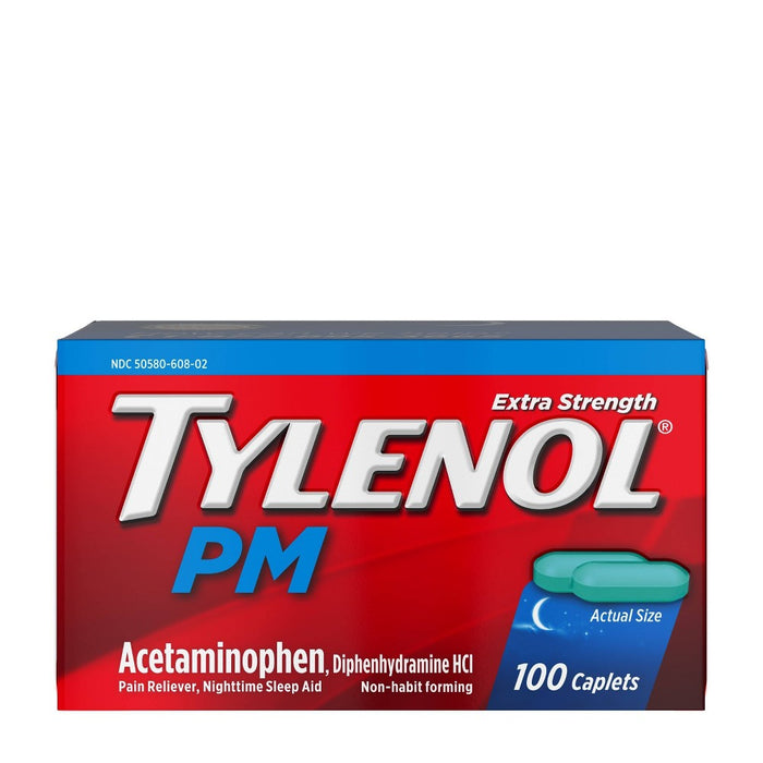 Tylenol PM Extra Strength Pain Reliever & Sleep Aid Caplets - Acetaminophen - 100ct