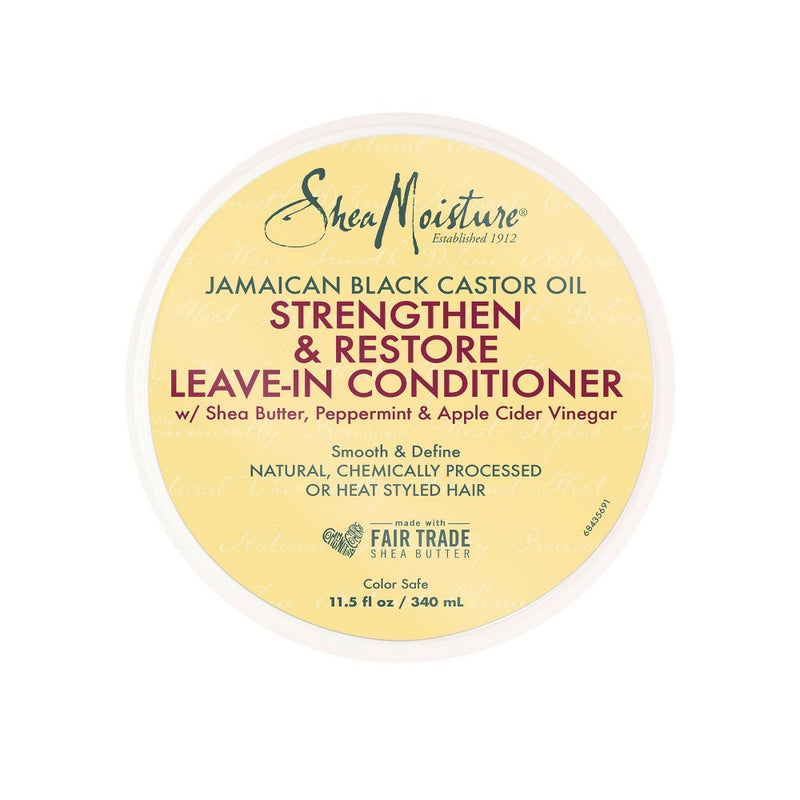 SheaMoisture Leave In Conditioner for Over-Processed Damaged Hair 100% Pure Jamaican Black Castor Oil - 11.5 fl oz