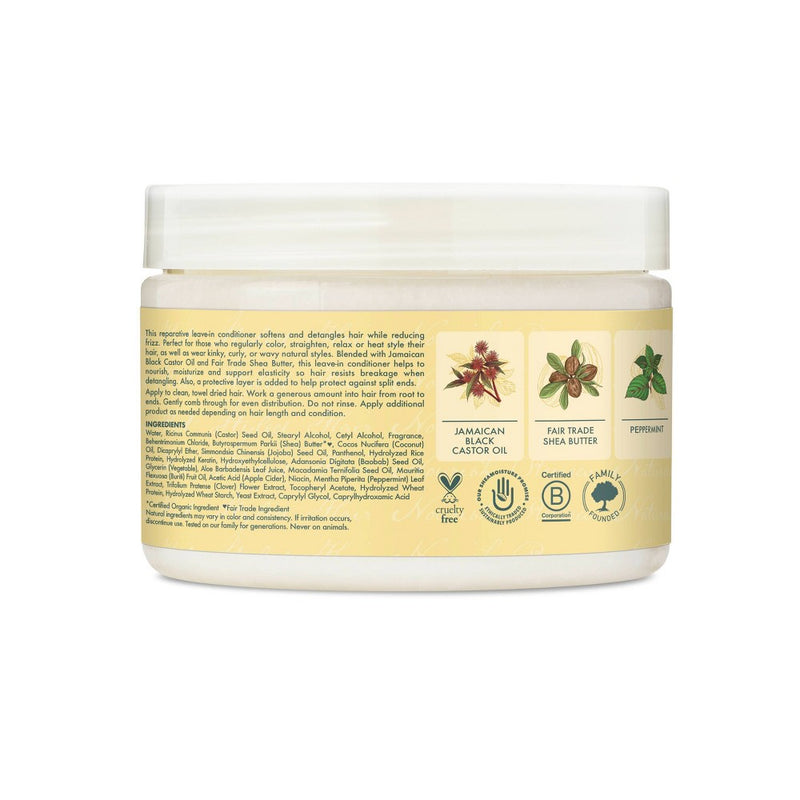 SheaMoisture Leave In Conditioner for Over-Processed Damaged Hair 100% Pure Jamaican Black Castor Oil - 11.5 fl oz