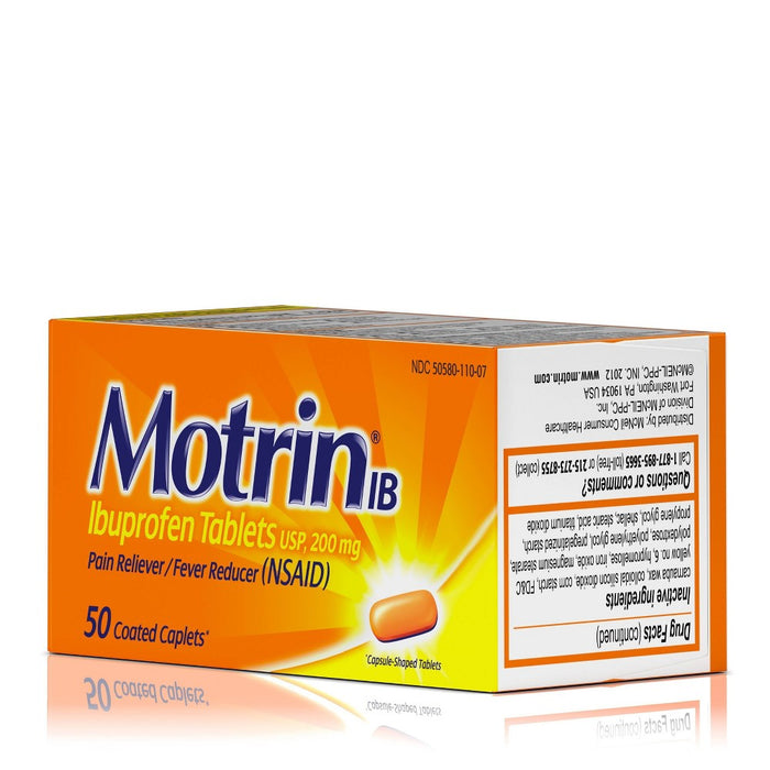 Motrin IB Pain Reliever & Fever Reducer Caplets - Ibuprofen (NSAID) - 50ct