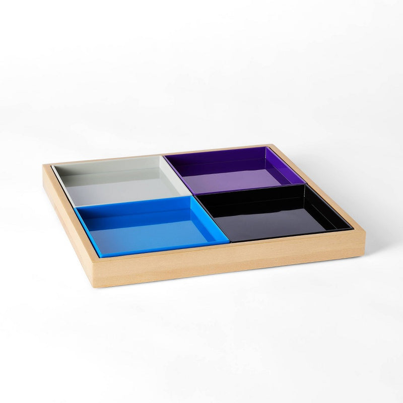 5pc Nested Square Tray Set Gray/Purple/Blue/Black - LEGO Collection x Target