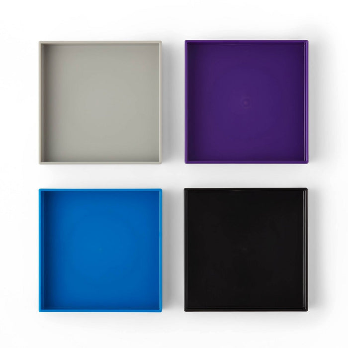 5pc Nested Square Tray Set Gray/Purple/Blue/Black - LEGO Collection x Target