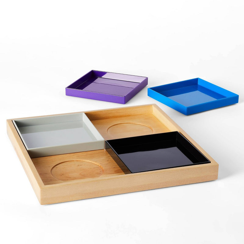 5pc Nested Square Tray Set Gray/Purple/Blue/Black - LEGO Collection x Target