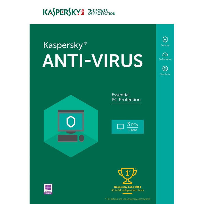 Kaspersky Anti-Virus - 3 PCs (PC Software)