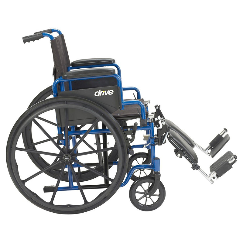 Drive Medical Blue Streak Wheelchair with Flip Back Desk Arms, Elevating Leg Rests, 18" Seat (LOCAL PICKUP ONLY)