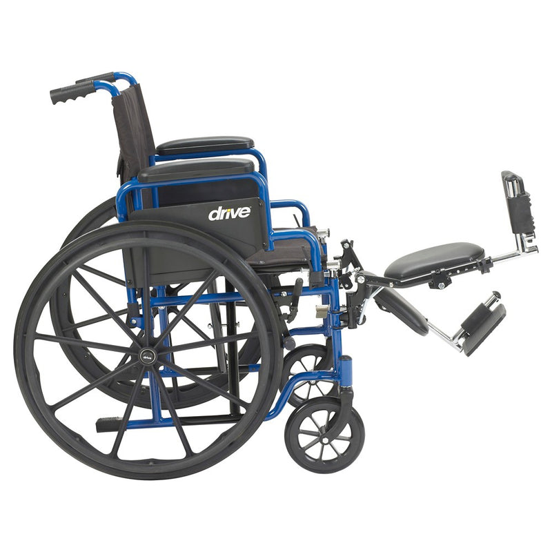 Drive Medical Blue Streak Wheelchair with Flip Back Desk Arms, Elevating Leg Rests, 18" Seat (LOCAL PICKUP ONLY)