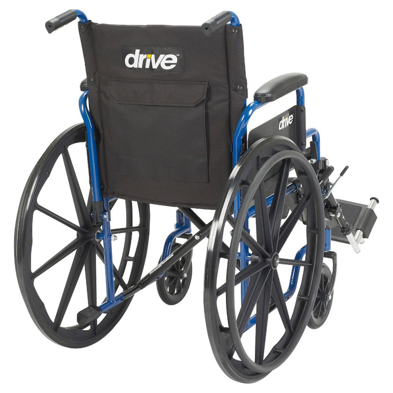 Drive Medical Blue Streak Wheelchair with Flip Back Desk Arms, Elevating Leg Rests, 18" Seat (LOCAL PICKUP ONLY)