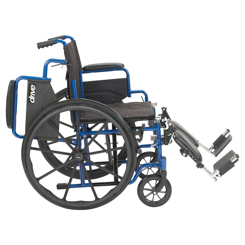 Drive Medical Blue Streak Wheelchair with Flip Back Desk Arms, Elevating Leg Rests, 18" Seat (LOCAL PICKUP ONLY)