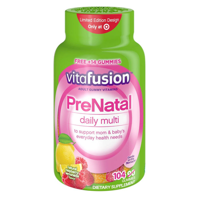 Vitafusion PreNatal Gummy Vitamins - Lemon & Raspberry Lemonade- 90ct -EXP 09/22