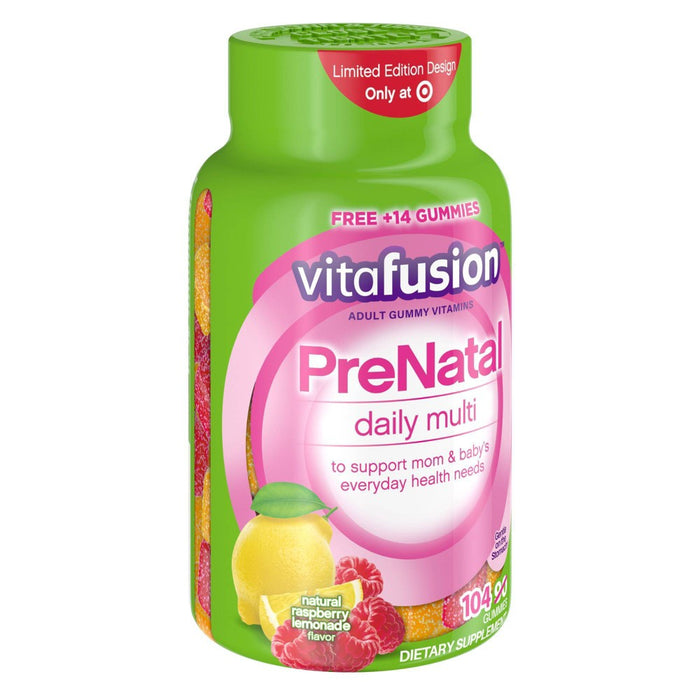Vitafusion PreNatal Gummy Vitamins - Lemon & Raspberry Lemonade- 90ct -EXP 09/22