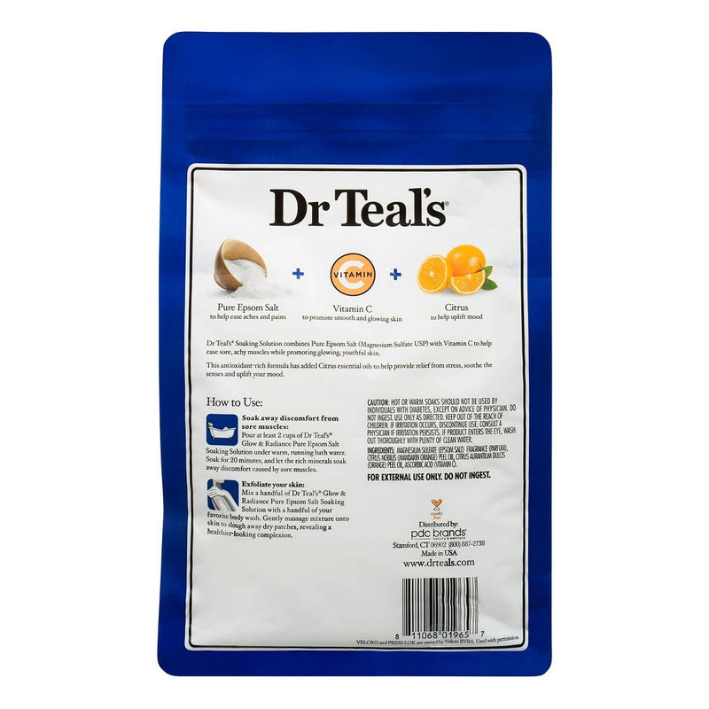 Dr Teal's Glow and Radiance Epsom Bath Soaks - 48oz