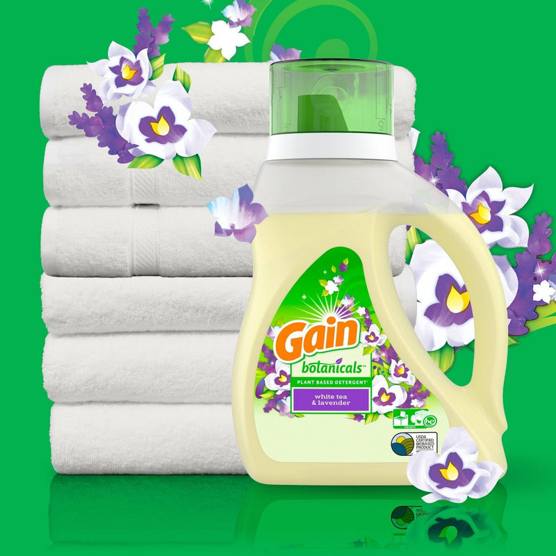 Gain Botanicals Plant Based White Tea & Lavender HE Compatible Liquid Laundry Detergent - 113 fl oz