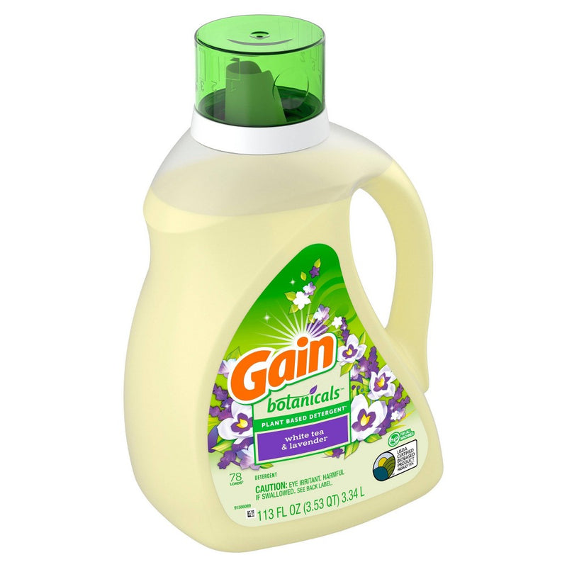 Gain Botanicals Plant Based White Tea & Lavender HE Compatible Liquid Laundry Detergent - 113 fl oz