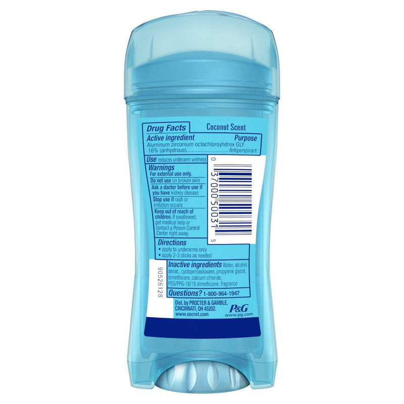 Secret Clear Gel Antiperspirant and Deodorant Coconut Scent - 2.6oz