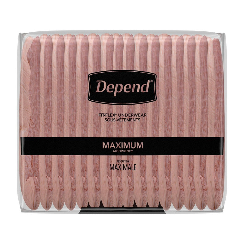 Depend FIT-FLEX Incontinence Fragrance Free Underwear for Women - Maximum - Medium - Blush - 42ct