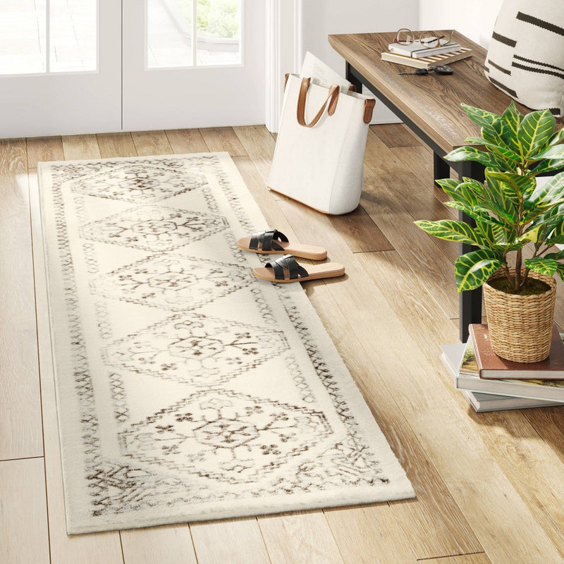 2'x7' Runner Kensington Washable Persian Style Cream Rug Cream - Threshold (LOCAL PICKUP ONLY)