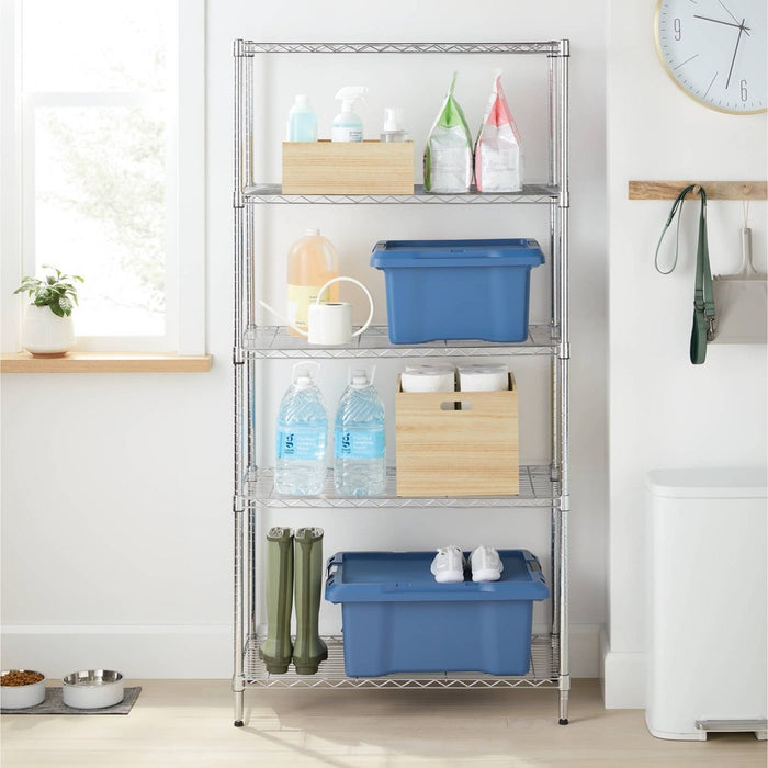 5 Tier Wire Shelving Chrome - Brightroom (LOCAL PICKUP ONLY)
