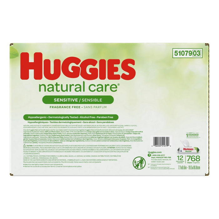 Huggies Natural Care Sensitive Unscented Baby Wipes 768ct