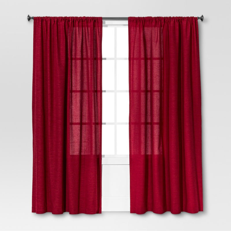 108"x54" Farrah Light Filtering Curtain Panel Red - Threshold